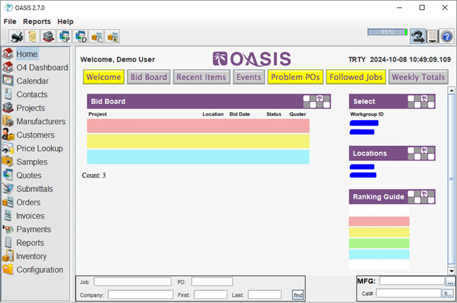 OASIS Desktop Bid Board